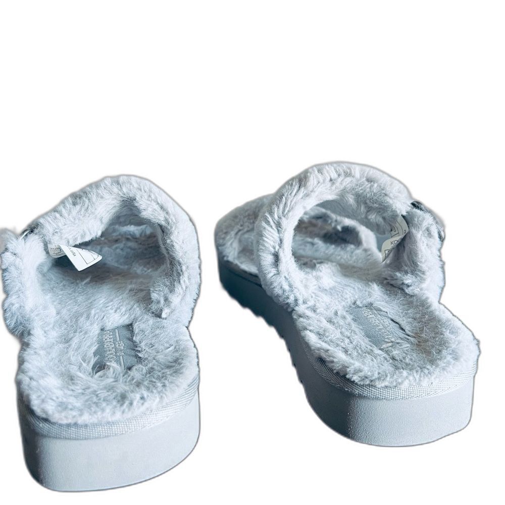 Koolaburra UGG Buckle Slide Sandals Furr-ah Amphora size 9 Light Blue Grey - Picture 8 of 11